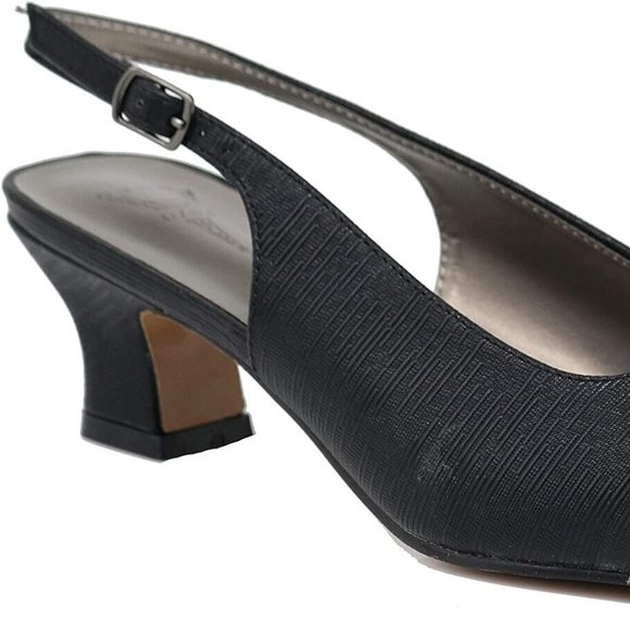 Enzo Romeo Antica02 Women's Wide Width Sling Back Low Heeled Pumps Sandals Shoes - Picture 2 of 5